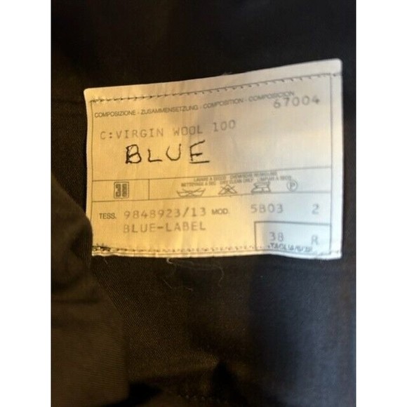 Polo Ralph Lauren Pants Mens Size 36R Blue Label Wool Black Cuff Made in Italy - Picture 6 of 8